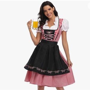NWOT Beer Maiden Costume German Bavarian Apron Dirndl! Size L